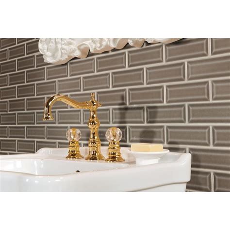 Artisan Taupe Glossy 2x6 Bevel Ceramic Subway Tile Backsplash Tile Usa