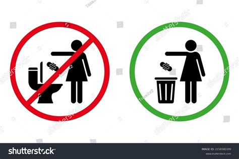 Please No Flush Litter Toilet Sign Stock Vector Royalty Free