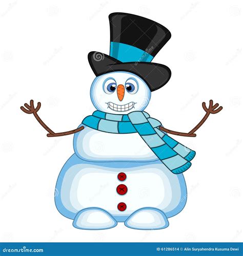 Snowman Blue Hat Scarf Stock Illustrations 4858 Snowman Blue Hat