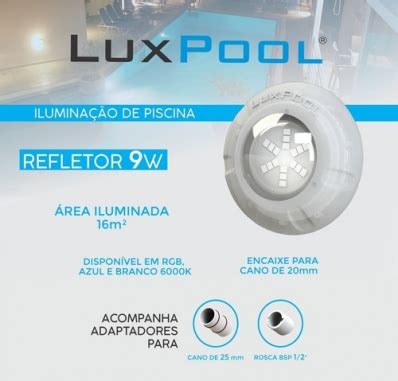 KIT 3 LEDS 9W LUXPOOL FONTE 3A CONTROLADOR LUXPOOL 180