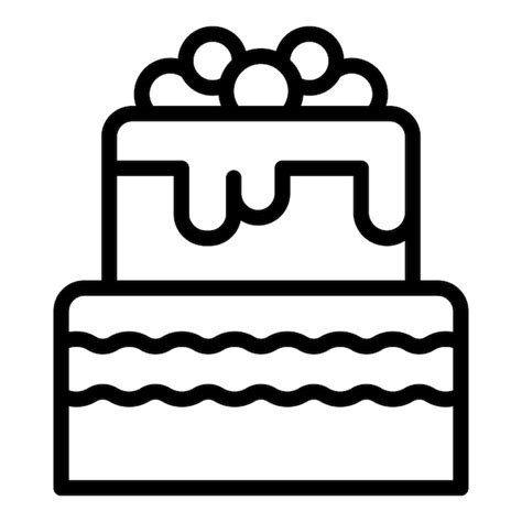 Premium Vector Cute Wedding Cake Icon Outline Vector Couple Romantic