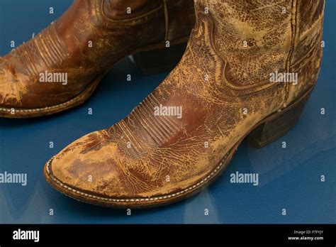 Worn Leather Cowboy Boots Usa Stock Photo Alamy