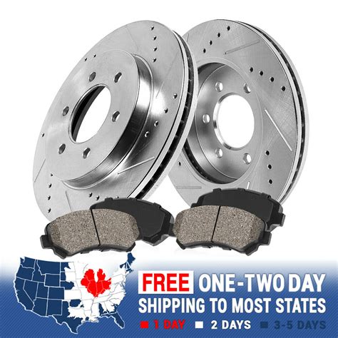 Auto Brake System Brake Rotors Two 2 Front Drill And Slot Brake