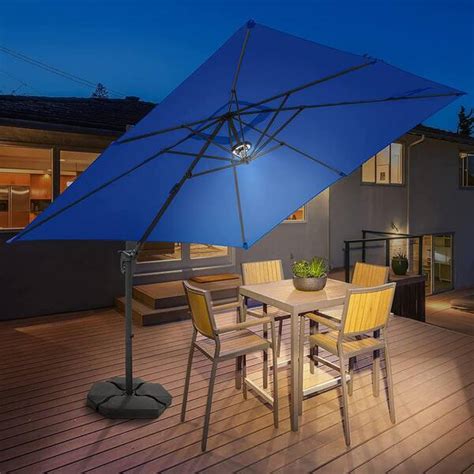 Sunrinx 10 Ft Cantilever Patio Umbrella With Foot Pedal In Blue Mg30 50 Hw The Home Depot