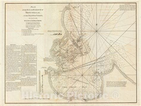 Historic Map Laurie And Whittle Nautical Map Of Trincomalee Ceylon