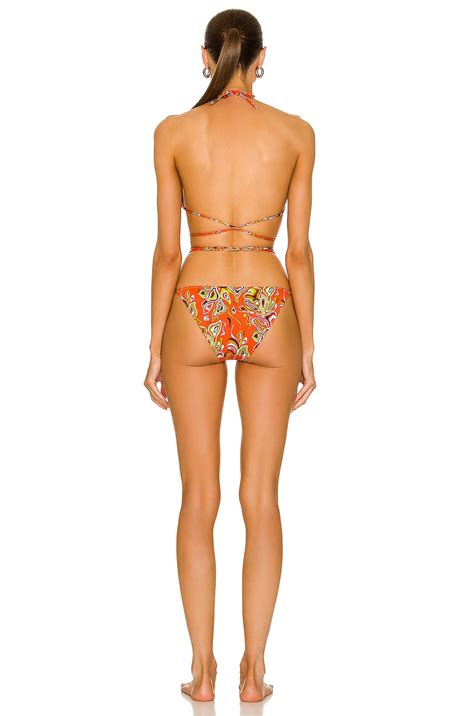 Emilio Pucci Triangle Bikini Set In Arancio Fwrd