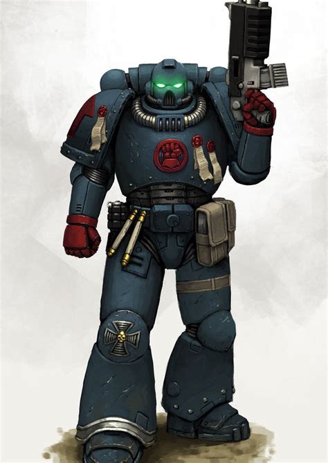 Crimson Fist Space Marine By Fonteart On Deviantart Space Marine