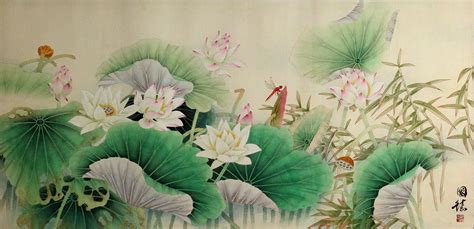 Japanese Lotus Painting at PaintingValley.com | Explore collection of ...