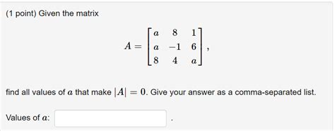 Solved Point Given The Matrixa A A A Find All Chegg