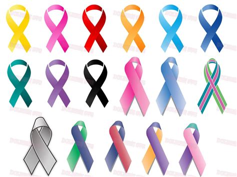 Bundle Thyroid Cancer Ribbon Svg Multi Color Ribbon Awareness Etsy