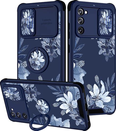 Goocrux 2in1 For Samsung Galaxy S20 Fe 5g Case Floral Flowers For Women Girls Girly