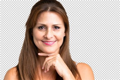 Premium Psd Middle Age Woman Over Isolated Background Portrait