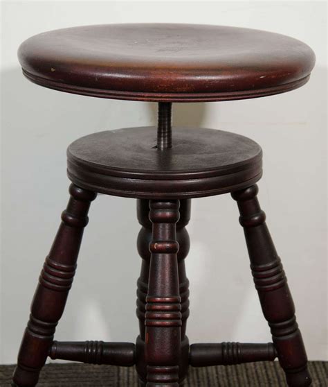 Antique Mahogany Turned Wood Adjustable Piano Stool At Stdibs Wooden