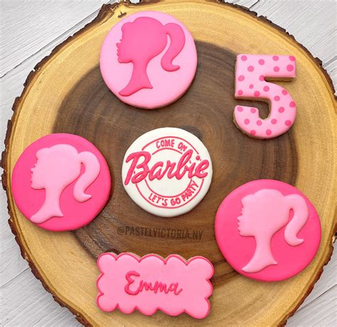 Barbie Custom Sugar Cookies Barbie Birthday Cookies Favors Etsy