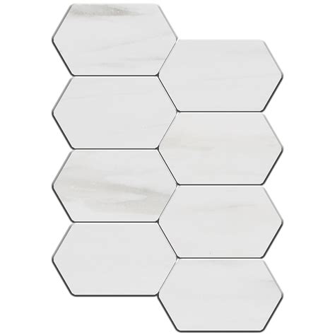 Bianco Dolomiti Hexbrick Mosaic Pera Tile