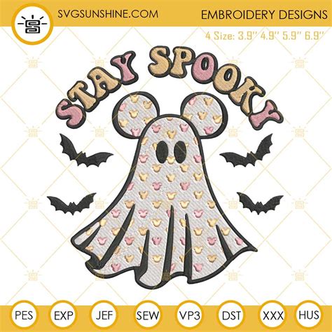 Stay Spooky Bluey Embroidery Designs Bluey Ghost Halloween Embroidery