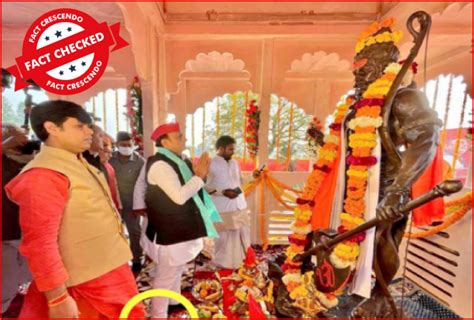 No Akhilesh Yadav Did Not Wear Shoes Inside Parshuram Temple Heres