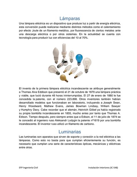 Tipos De Lamparas