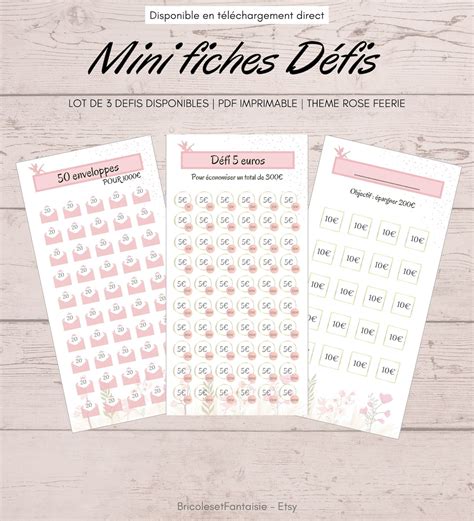 Lot De Fiches D Fis Budget A Pdf Imprimable T L Charger Etsy France