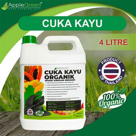 1 LITER 4 LITER 100 ORGANIK CUKA KAYU PURE ORGANIC WOOD VINEGAR