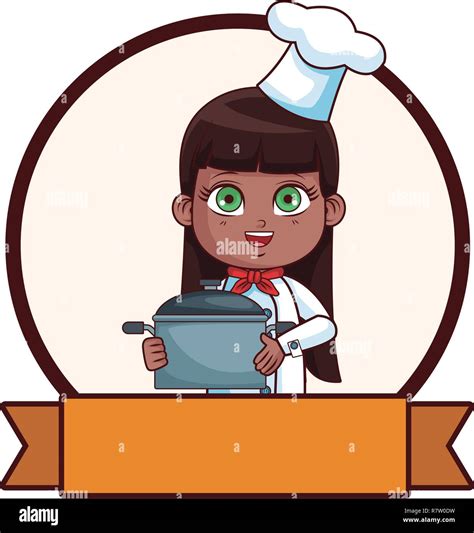 Cute Chef Girl Cartoon Stock Vector Image And Art Alamy