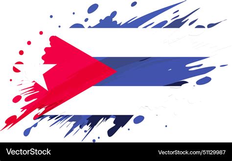 Cuba Flag Painted With Grunge Brush Stroke Vector Image