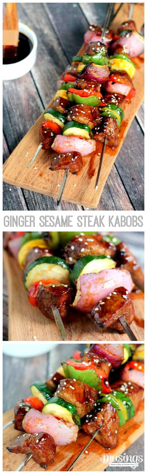 Ginger Sesame Steak Kabobs Musings From A Stay At Home Mom Grilled