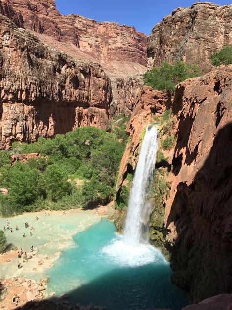 Hiking The Havasupai Trail To Havasu Falls Supai Arizona Flying