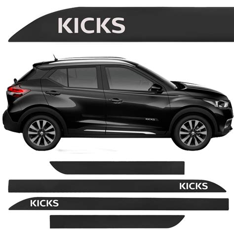 Jogo Friso Lateral Nissan Kicks Preto Premium Submarino