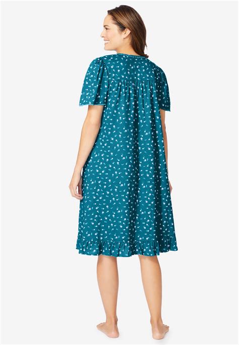 Short Floral Print Cotton Gown Catherines