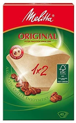 Melitta Coffee Filters ORIGINAL Papers 1X2 Box Of 40 Individual Filters