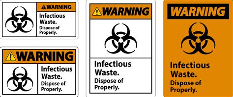 Biohazard Warning Label Infectious Waste, Dispose Of Properly 25732297 ...