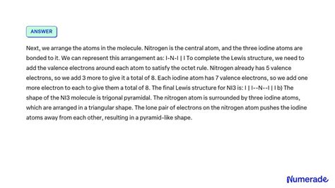 SOLVED: a) Draw the Lewis structure of NI3. b) What shape is the NI3 ...