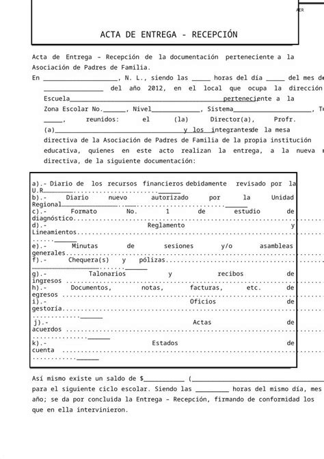 DOC Acta de entrega recepción DOKUMEN TIPS