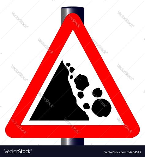 Danger Falling Rocks Traffic Sign Royalty Free Vector Image