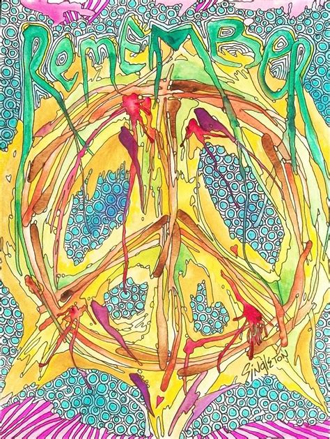 Remember Peace Singleton Hippie Art Original Art