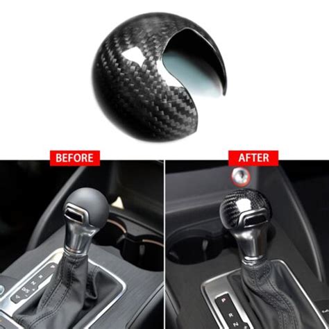 Real Carbon Fiber Gear Shift Knob Trim Cover For 12 18 Audi A3 S3 Ebay