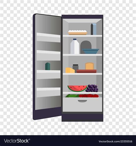 Open Home Fridge Icon Cartoon Style Royalty Free Vector