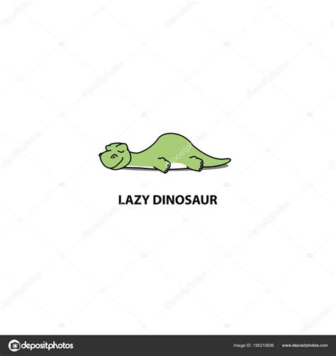 Lazy Dinosaur Cute Apatosaurus Sleeping Icon Logo Design Vector