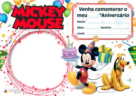 Convite De Anivers Rio Mickey Para Editar Imagem Legal