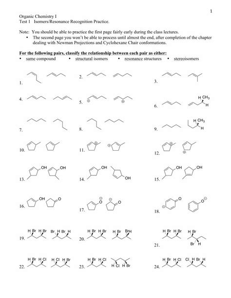 PDF Organic Chemistry I Test 1 Isomers Resonance Web Mnstate Edu