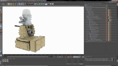 Mark 15 Phalanx Close In Weapon System Sand Rigged For Cinema 4D 3D
