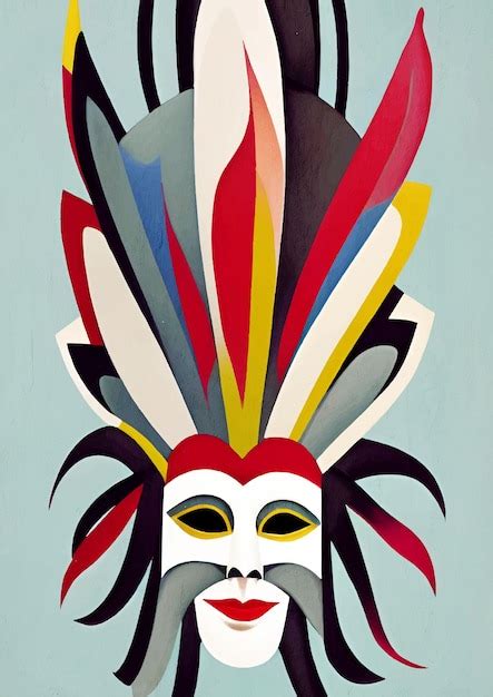 Premium Photo | Carnaval mask cartoon colorful modern painting