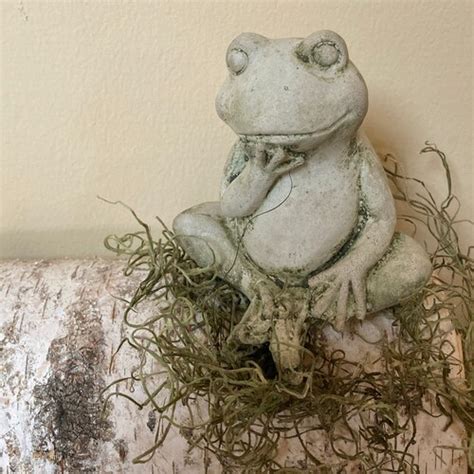 Frog Garden Statue Relaxing Concrete Frog Cement Garden Art - Etsy