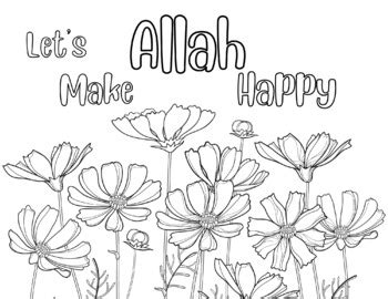 Let's Make Allah Happy Coloring PAge by Digital Things Crafts | TpT