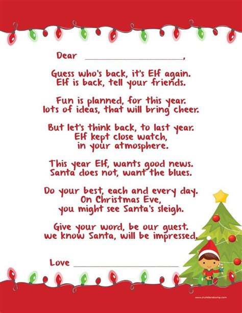 Elf On The Shelf Welcome Back Letter Crystalandcomp Christmas Crafts