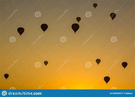 Sunrise View Of Hot Air Balloo Stock Image Image Of Transport Rock 259599577