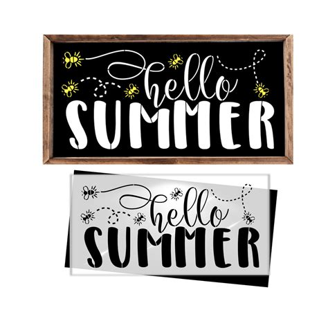 Hello Summer Fireflies 16x8 Reusable Sign Stencil Essential Stencil