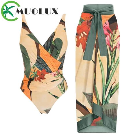 Muolux 2023 Sexy Een Stuk Badpak Vrouw Bikini Rok Cover Up Monokini