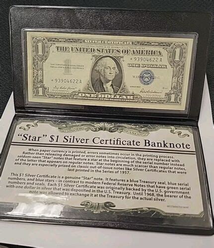 Series One Dollar Silver Certificate Star Note In Case Ebay